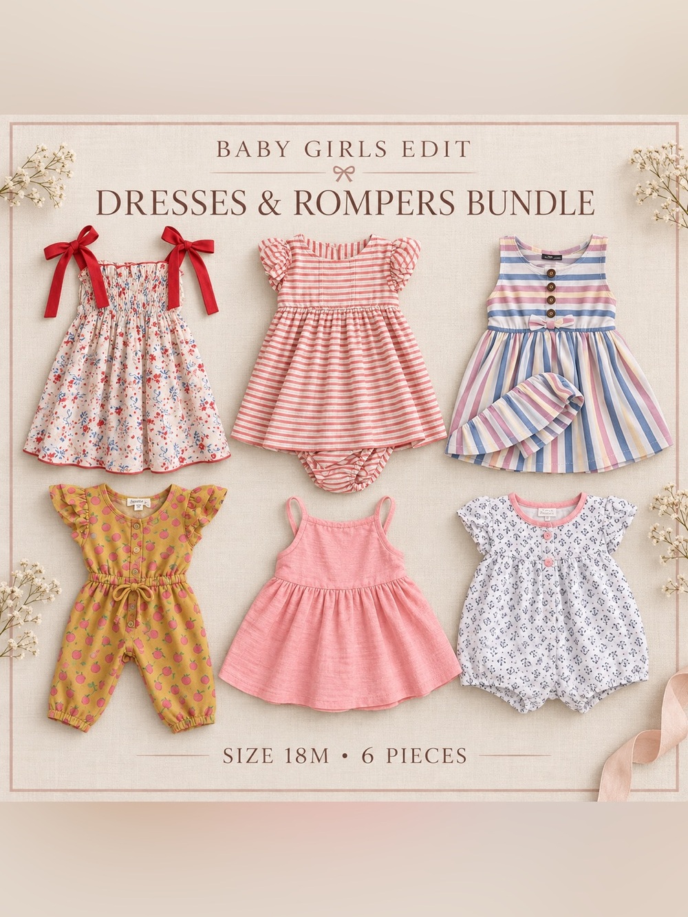Baby Girl 18M Dresses & Rompers Bundle Edgehill Vince Camuto 6 Pieces